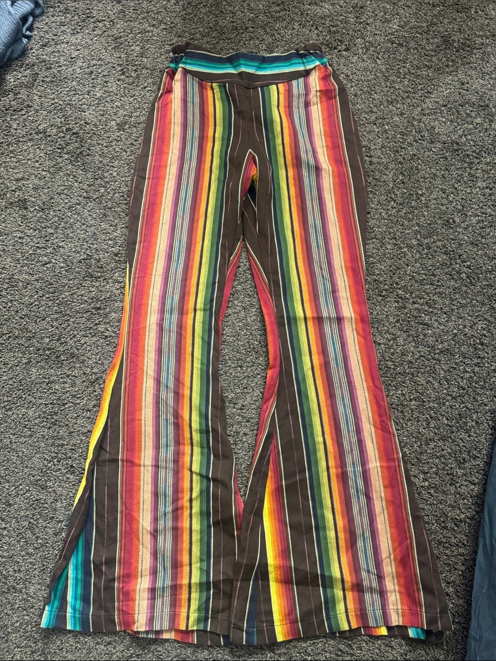 Boho Multicolor Striped Flare Leggings